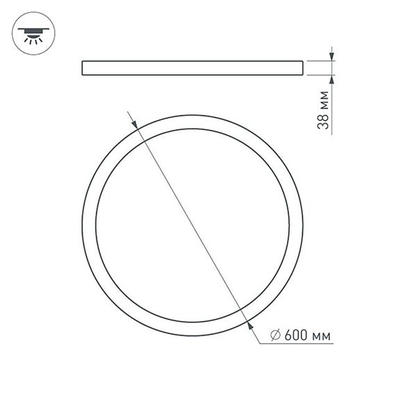 Потолочный светодиодный светильник Arlight SP-R600A-48W Warm3500 029843