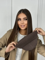 Шапка осенняя вязаная бини для прогулок и спорта