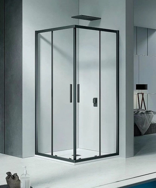 Душевой уголок Good Door COFE CR-120-80-C-B стекло прозрачное/профиль черный
