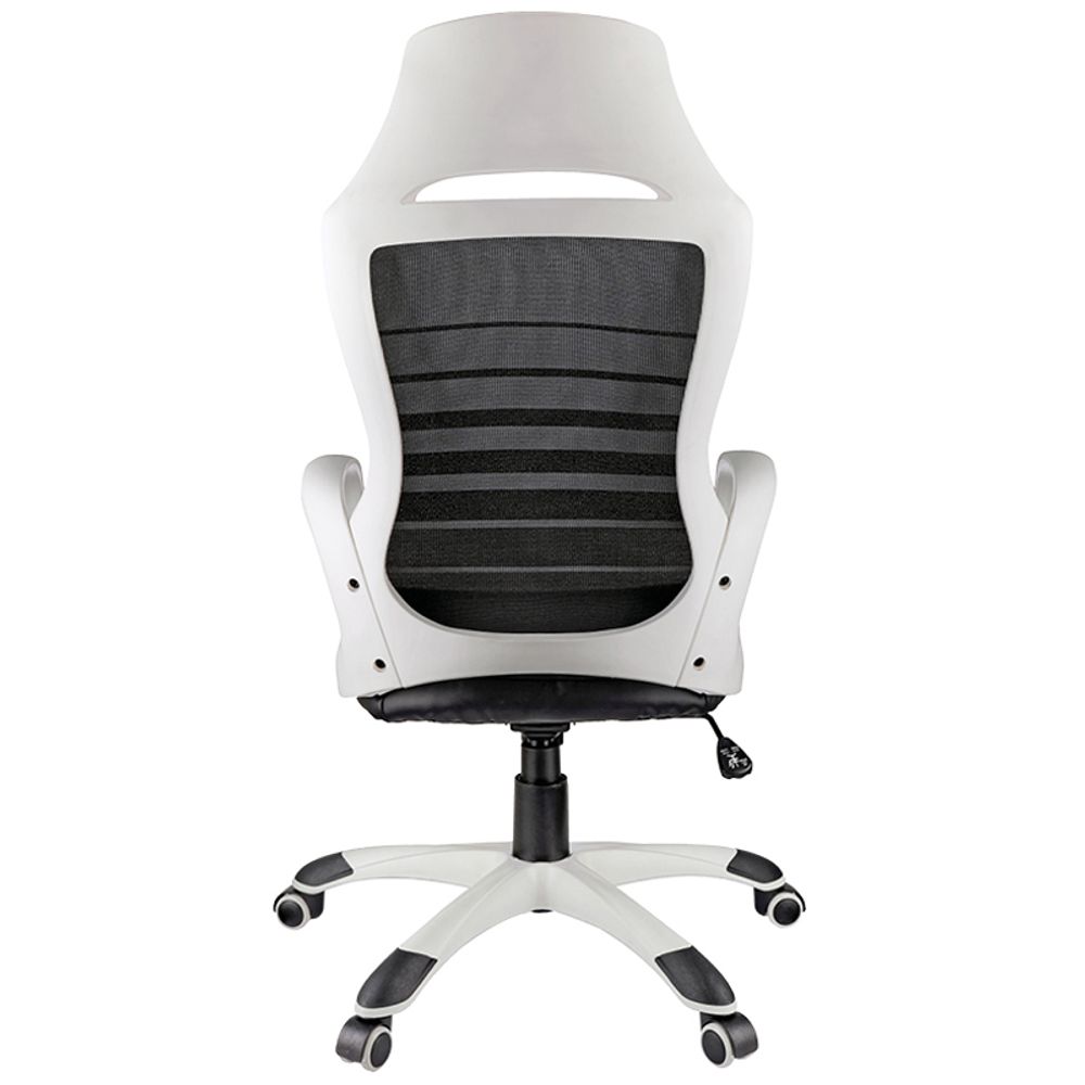 Кресло игровое Helmi HL-S05 "Podium", ткань/сетка/экокожа черная, пластик белый