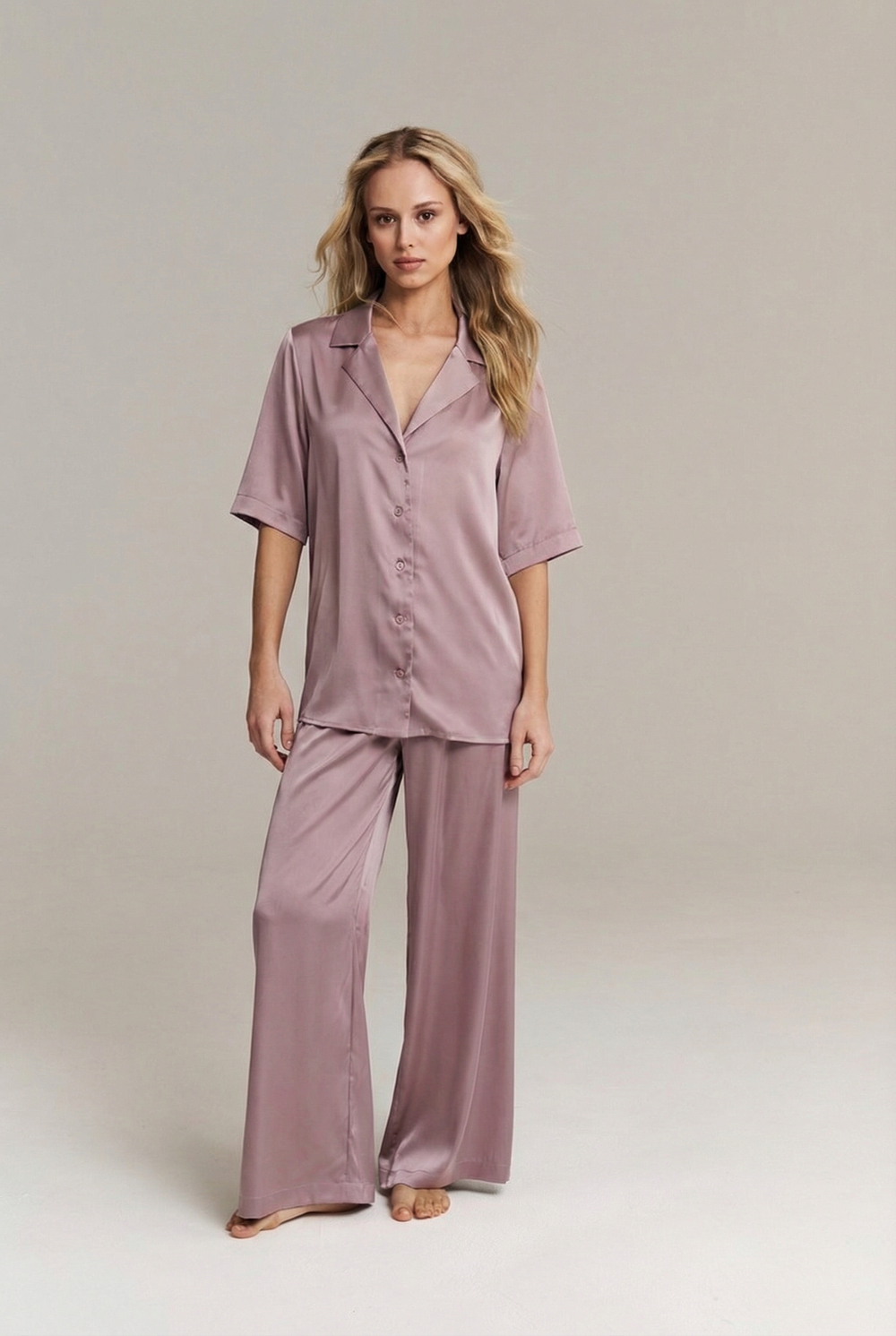 Пижамная рубашка из шелка