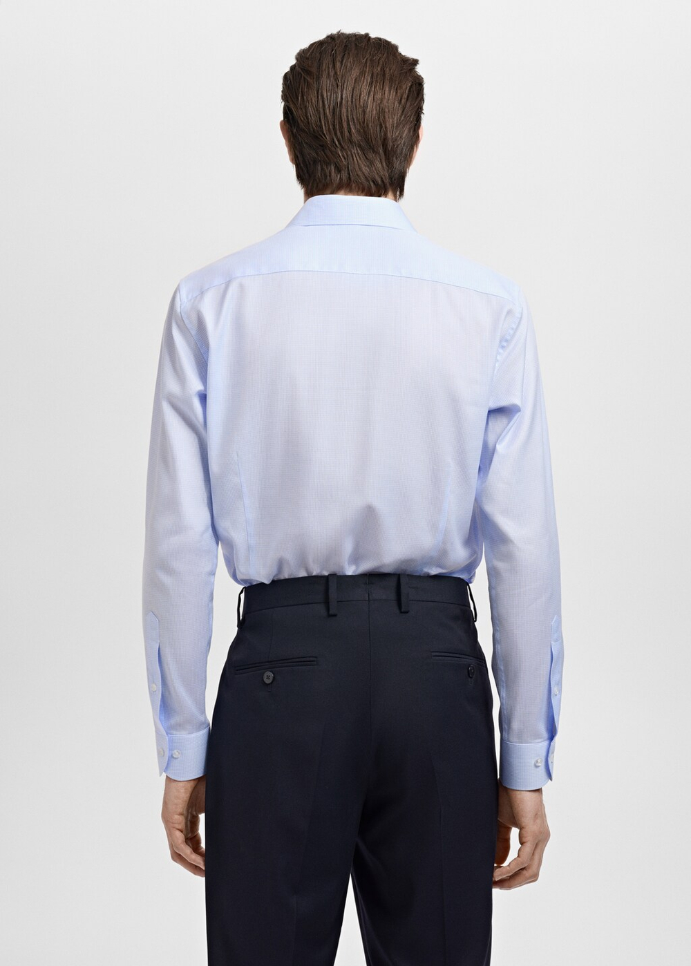 Костюмная рубашка slim fit из твила с микропринтом