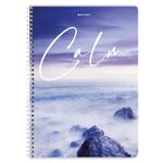 Тетрадь А4, 96 л., BRAUBERG, гребень, клетка, обложка картон, "Calm", 404059, 4шт