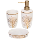 Набор для ванной из 3-х предметов керамический «Дерево» белый
