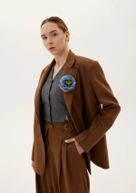 Жакет двубортный, коричневый