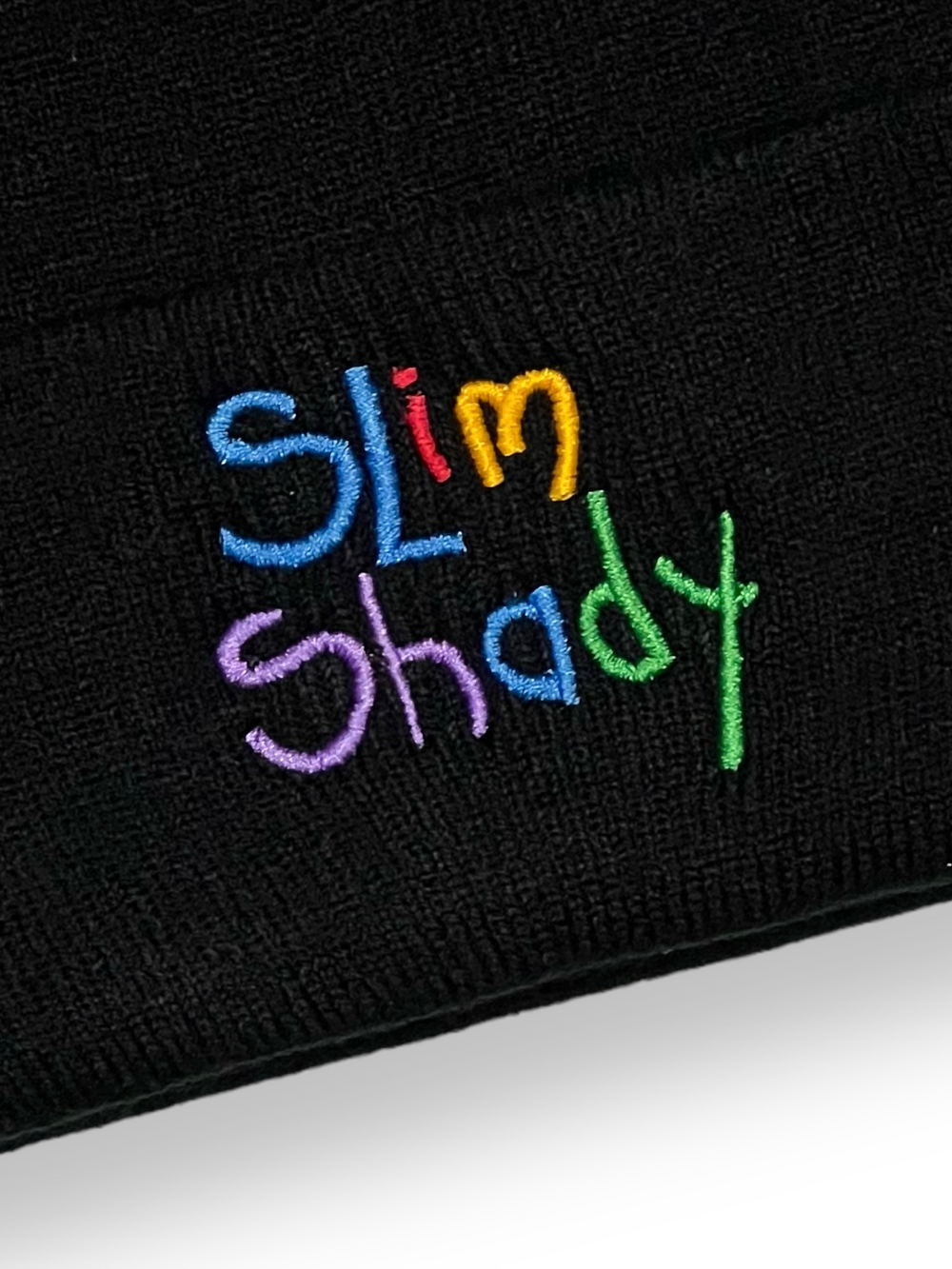 Шапка Slim Shady black с подворотом