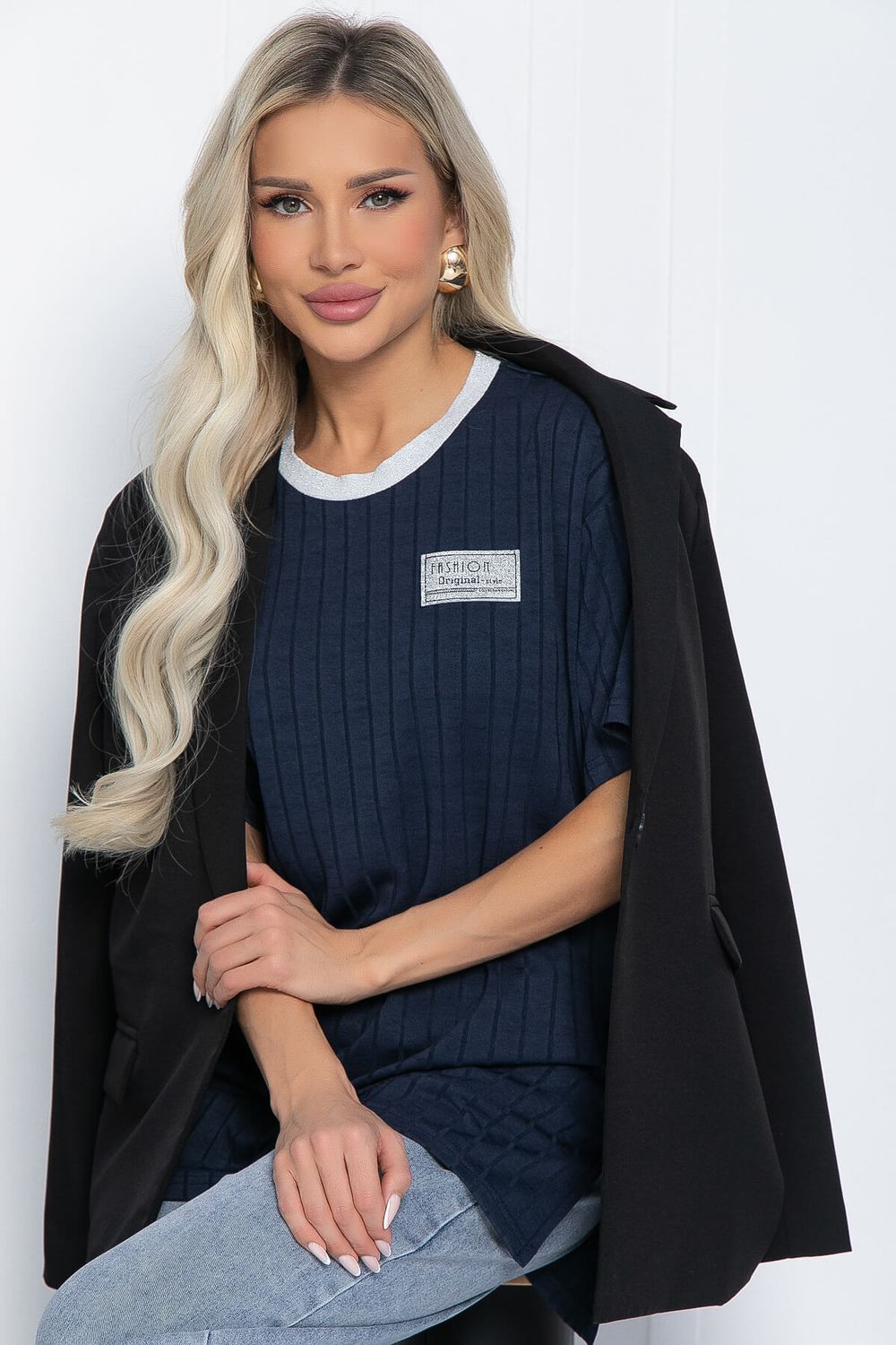 Футболка Ника (синяя) Б12452-7 LT Collection