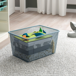 IKEA TROFAST  (ИКЕА ТРОФАСТ)  -  Контейнер из проволоки, серо-голубой, 42x30x23 см