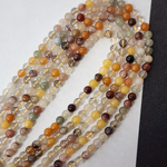 Кварц природный, микс тёплых оттенков шар 6-6.3мм, цена за нить 9.5см (1/4)