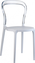 Стул пластиковый Siesta Contract Mr Bobo, белый, прозрачный