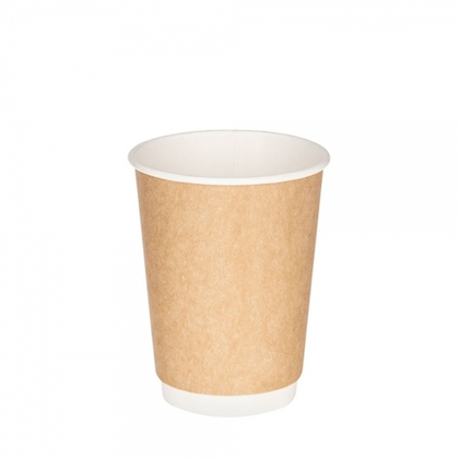ФЦ Стакан 300 мл бумажный двухслойный КРАФТ  25шт/уп, 500 шт кор.