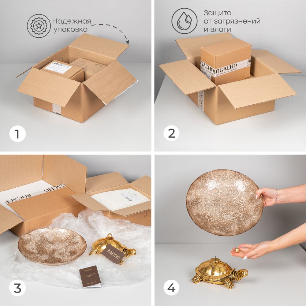 Фруктовница-конфетница Черепаха Серебро