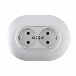 Розетка двойная с заземлением и со шторкой Arte Milano SET08-2 SET08-double-40-2 silver