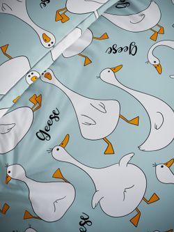 Наволочка комплект 2шт поплин Сказка "Гуси на мятном" 50x70 см на молнии