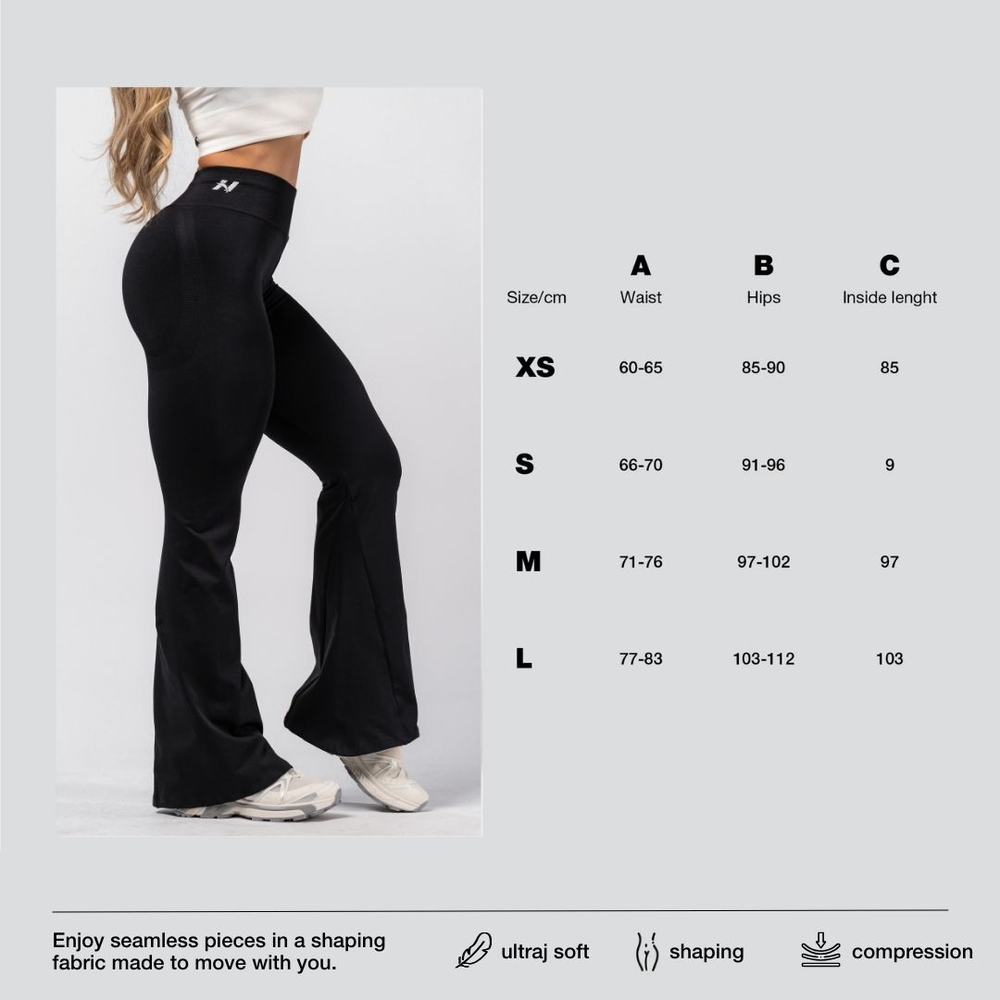 Леггинсы High-Waist Sculpting Flared Leggings FLOW SEAMLESS 498 Черные