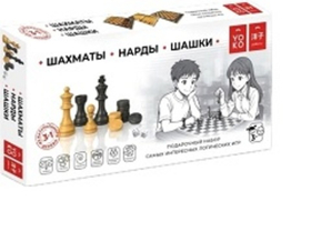 Настольная игра "3 в 1: Шашки, шахматы, нарды"