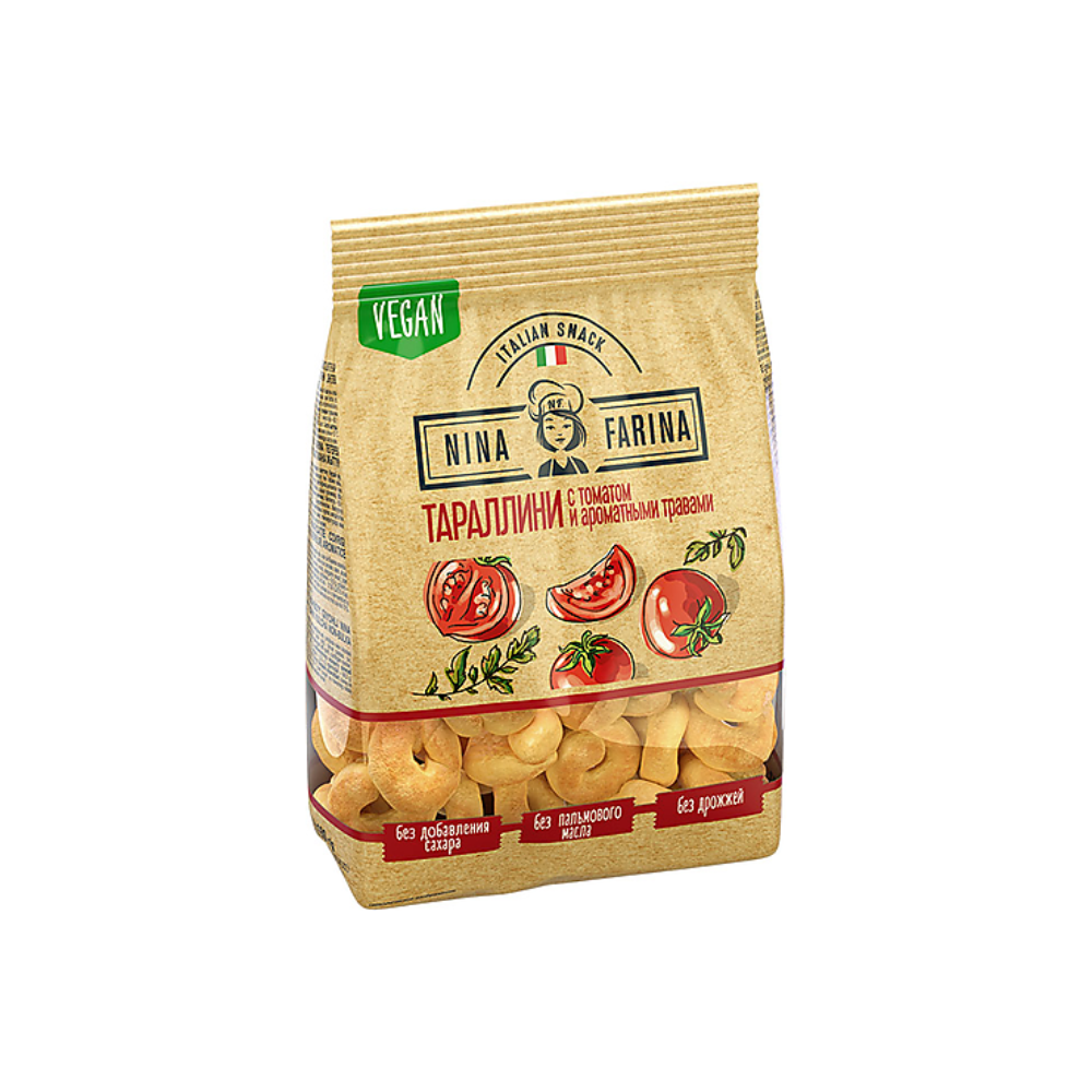 Тараллини Nina Farina с томатом и ароматными травами 180 гр