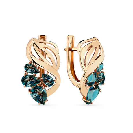 Серьги из золота 585 пробы с Топазом