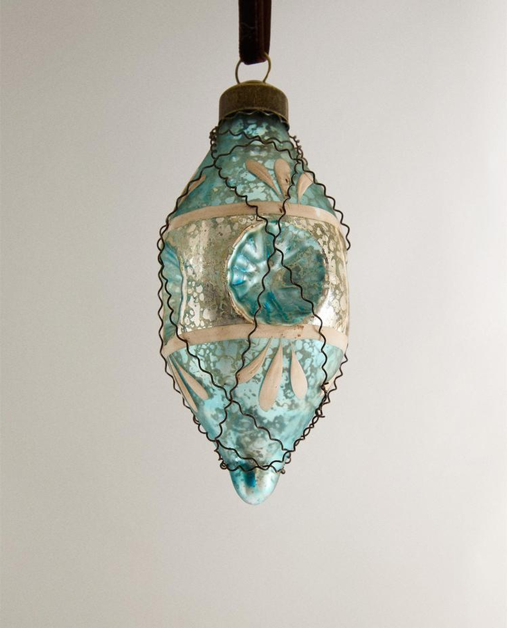 ZARA HOME ЕЛОЧНОЕ УКРАШЕНИЕ В ФОРМЕ ШАРА В СТИЛЕ РЕТРО, СИНИЙ