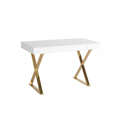 Стол-консоль Рокки 120х55х76 см, белый, золото