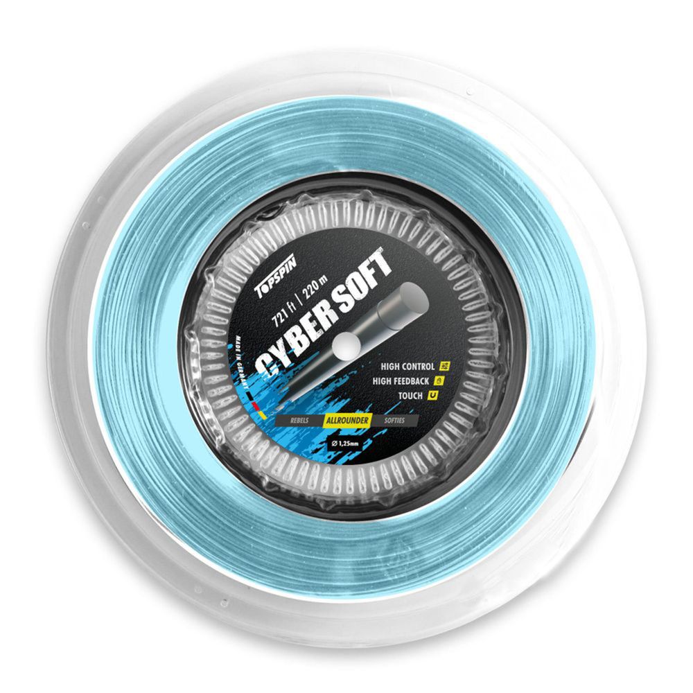 Струны теннисные Topspin Cyber Soft 220m String Reel - Light Blue