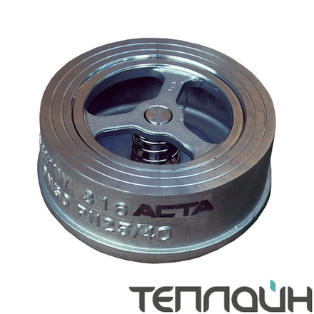 Клапан обратный нержавеющий АСТА-ОК352-м-25-200-065 DN 65 PN 25 межфланцевый