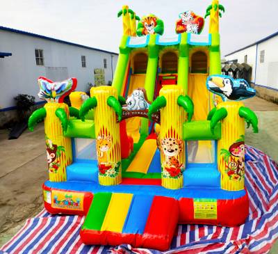 Коммерческий надувной батут «Звериная команда», 8*4*5 м