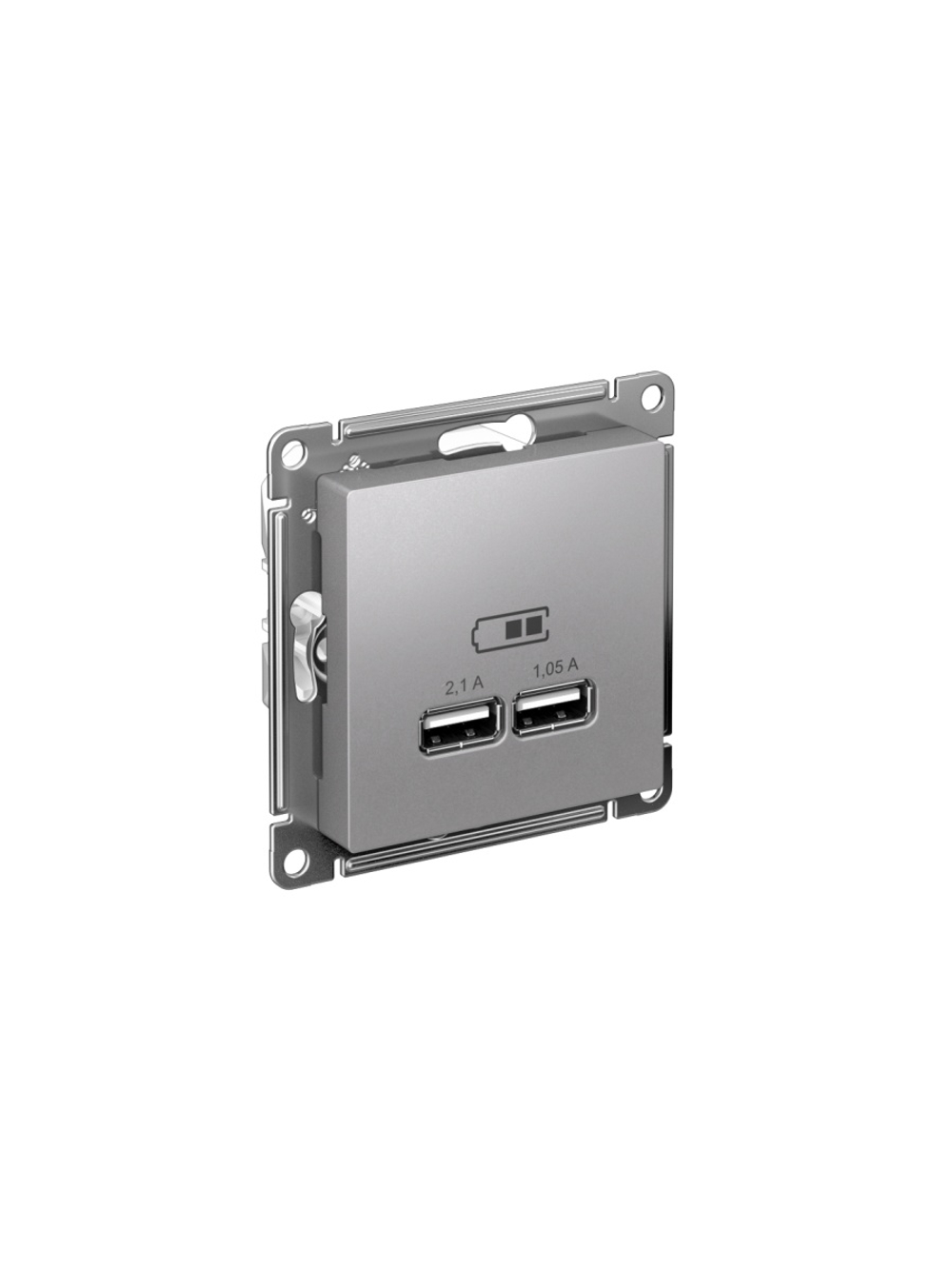 Розетка USB AtlasDesign тип A+A 5В 1х2.1А 2х1.05А механизм алюм. SE ATN000333