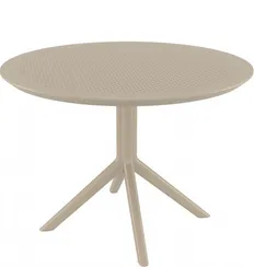 Стол пластиковый Sky Table Ø105, бежевый