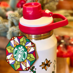 Термос Starbucks «Новогодний узор» 1010 мл, бел.