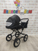 Коляска модульная Indigo Barbara Eco Classic be 03 (черная кожа)