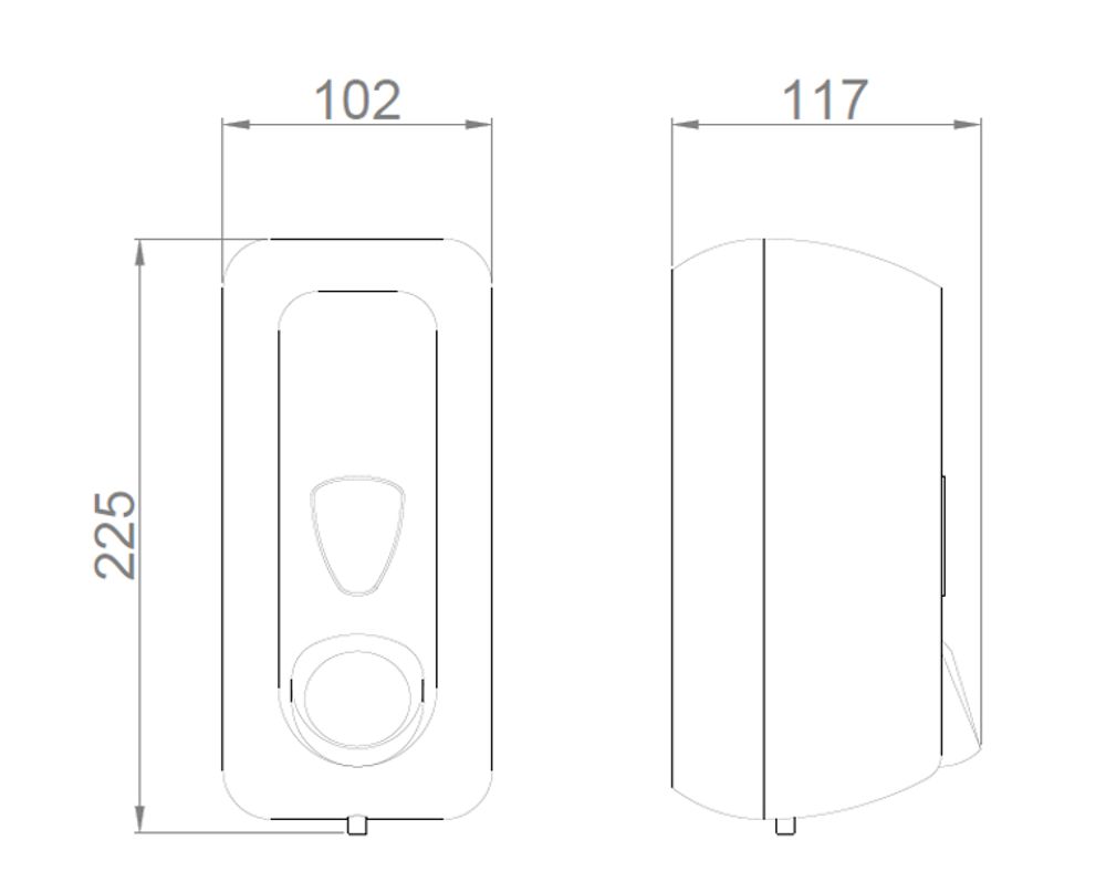 Диспенсер для мыла с кнопкой 550 мл. ABS BLACK 03011.N чёрный
