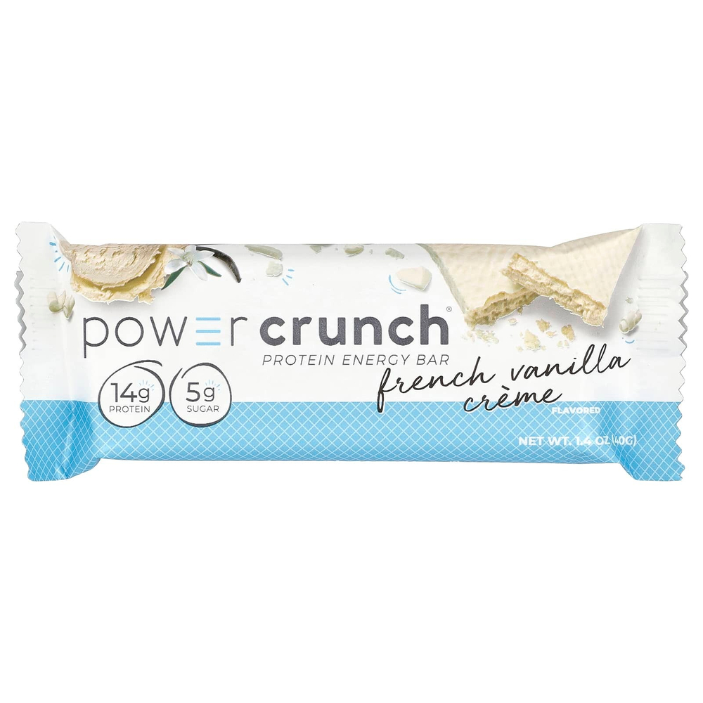 BNRG, Power Crunch® Protein Energy Bar, с французским ванильным кремом, 12 батончиков по 40 г (1,4 унции)