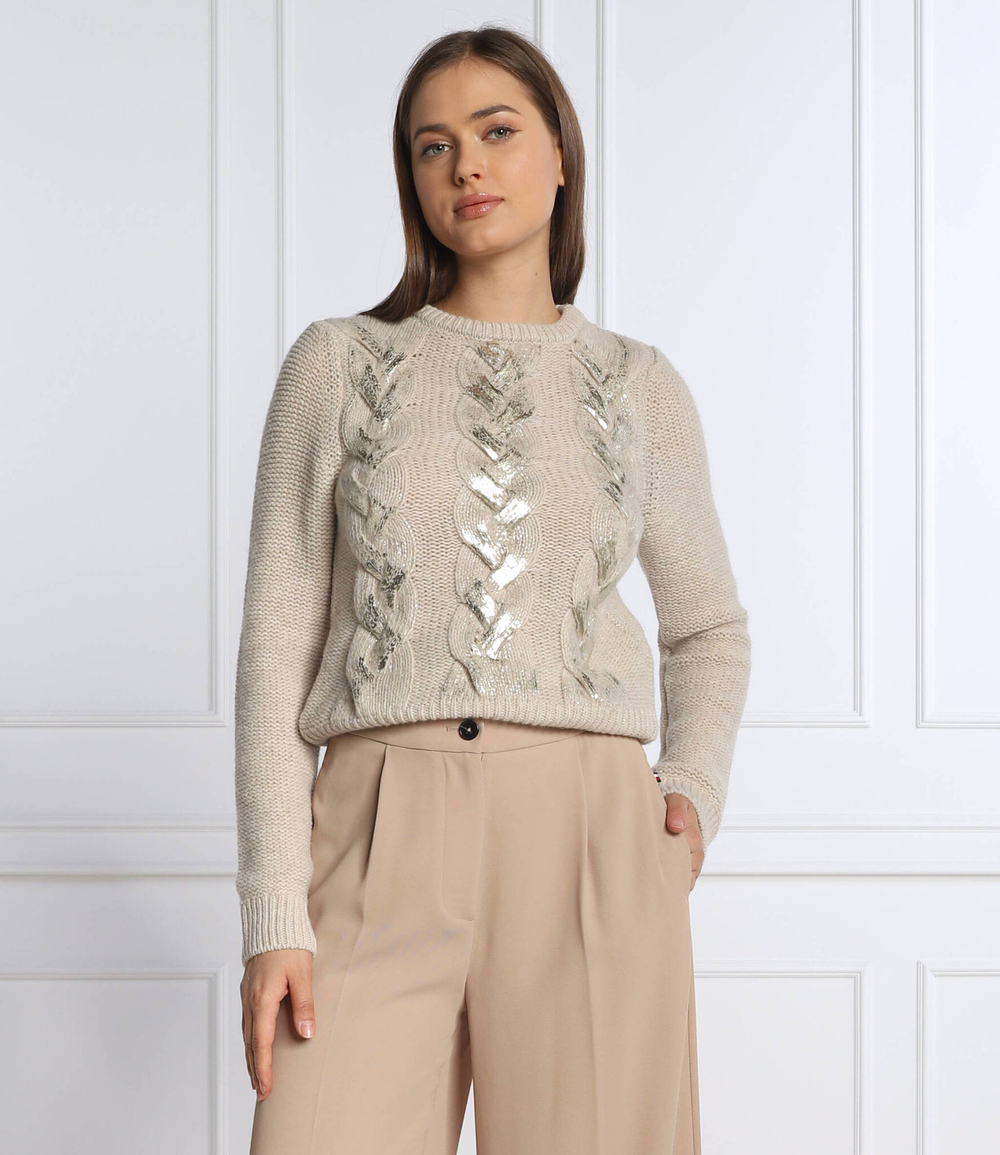 Хлопковый свитер felin Marella SPORT - кремовый(33662727)