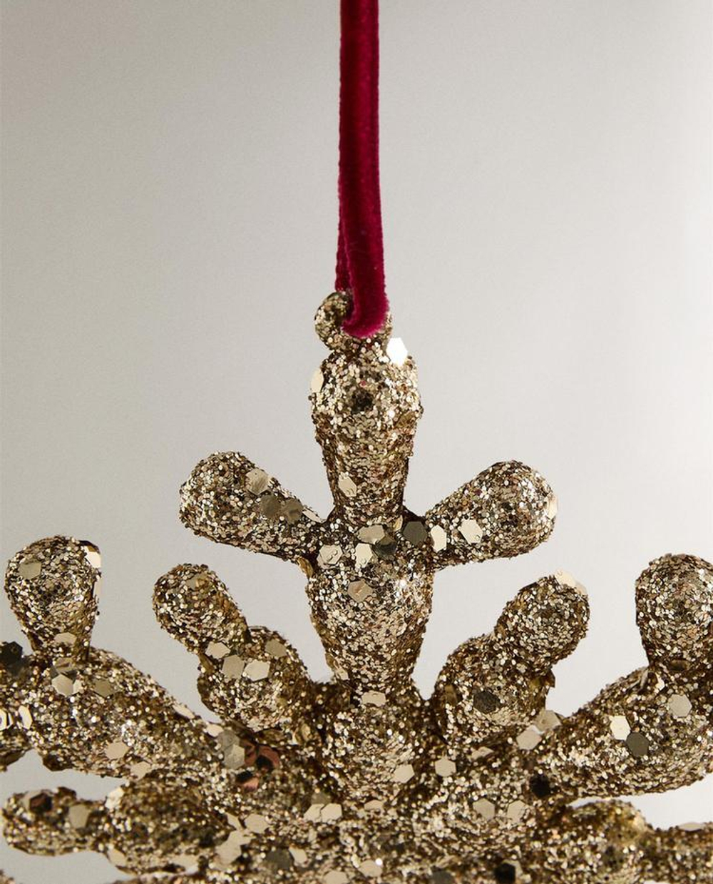 ZARA HOME БЛЕСТЯЩЕЕ НОВОГОДНЕЕ УКРАШЕНИЕ «СНЕЖИНКА», ЗОЛОТИСТЫЙ