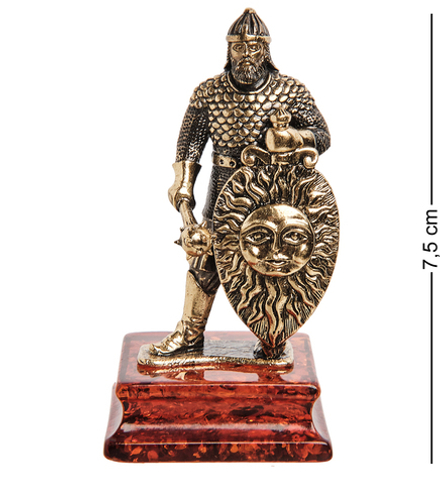 Народные промыслы AM-1571 Фигурка «Рыцарь Славянский воин» (латунь, янтарь)