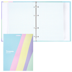 Тетрадь на кольцах А5 175х215мм, 120л, твердый картон, клетка, BRAUBERG, кросс-серия PASTEL, 405198