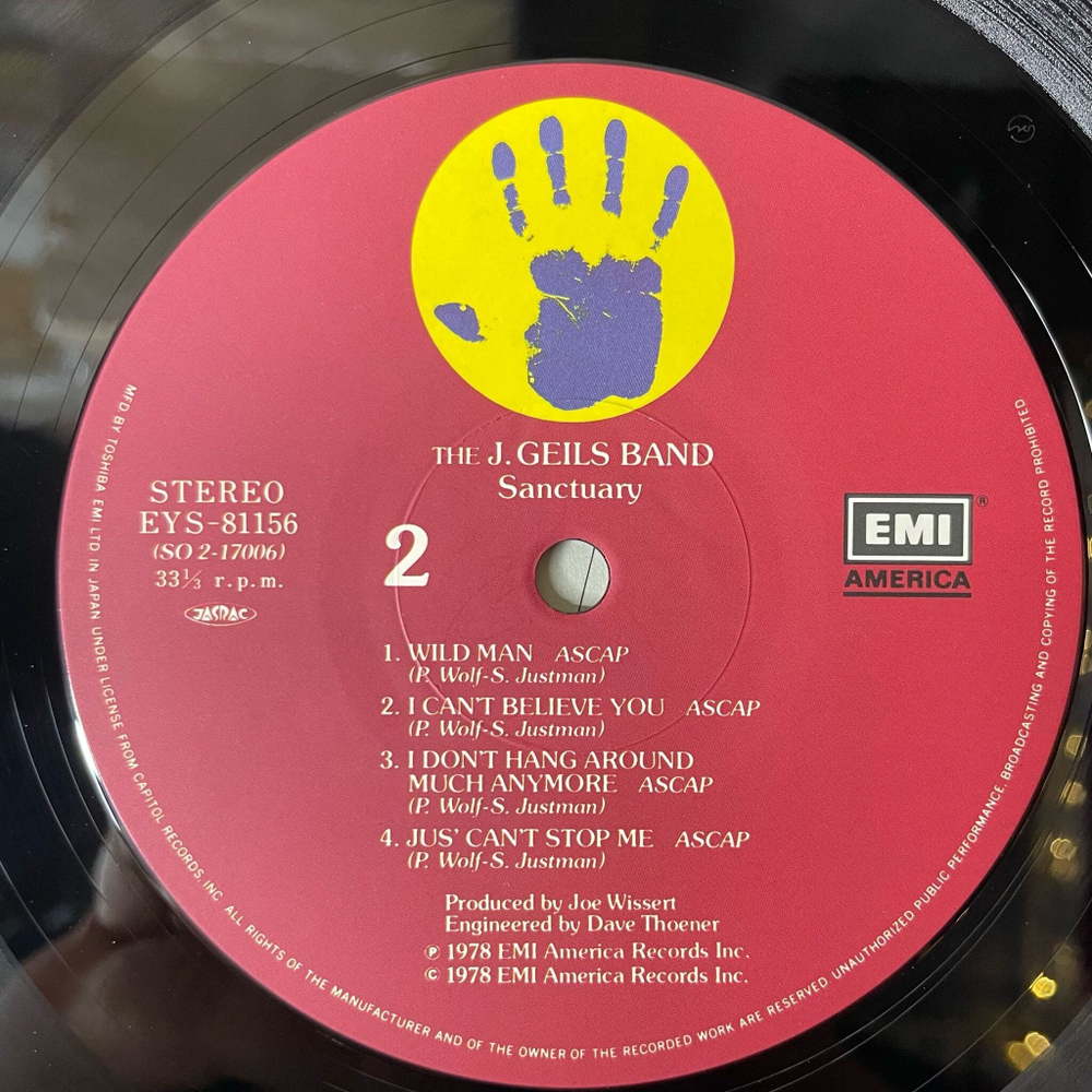 Винтажная виниловая пластинка LP The J Geils Band Sanctuary (Japan 1978) (Obi) I Could Hurt You