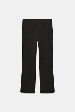 ZARA УКОРОЧЕННЫЕ БРЮКИ FLARE, КОРИЧНЕВЫЙ