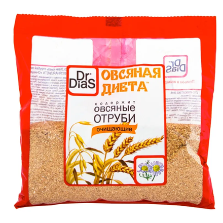 Отруби Овсяные диета Dr Dias очищающие 200 гр