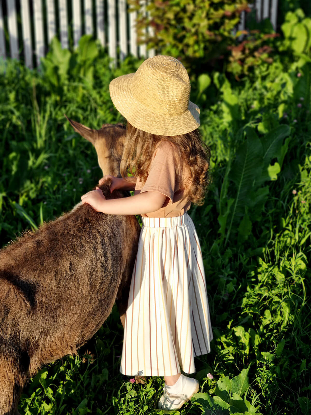 Юбка удлинённая Mjölk Ecru Stripes