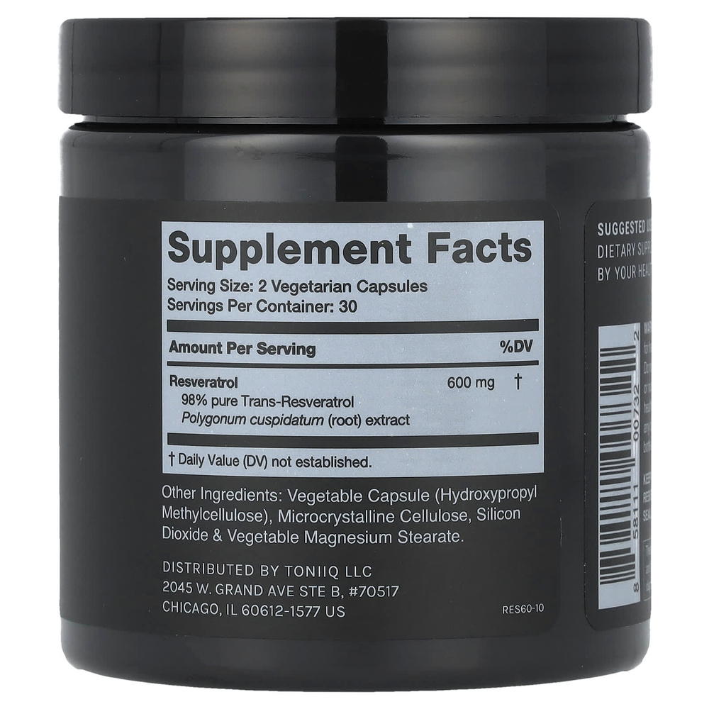 Toniiq, Ресвератрол, 60 капсул (300 мг на капсулу)