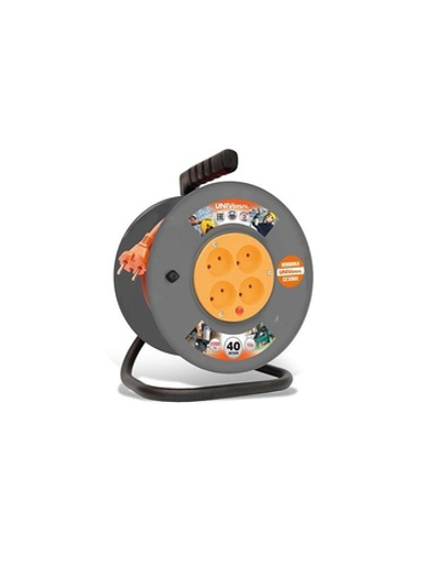 Удлинитель на катушке 4х40м без заземл. 10А IP20 ВЕМ-250 ПВС 2х1 термозащита UNIVersal 9632899