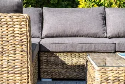 "Лунго" модуль диванный угловой с подушками, цвет соломенный (гиацинт)