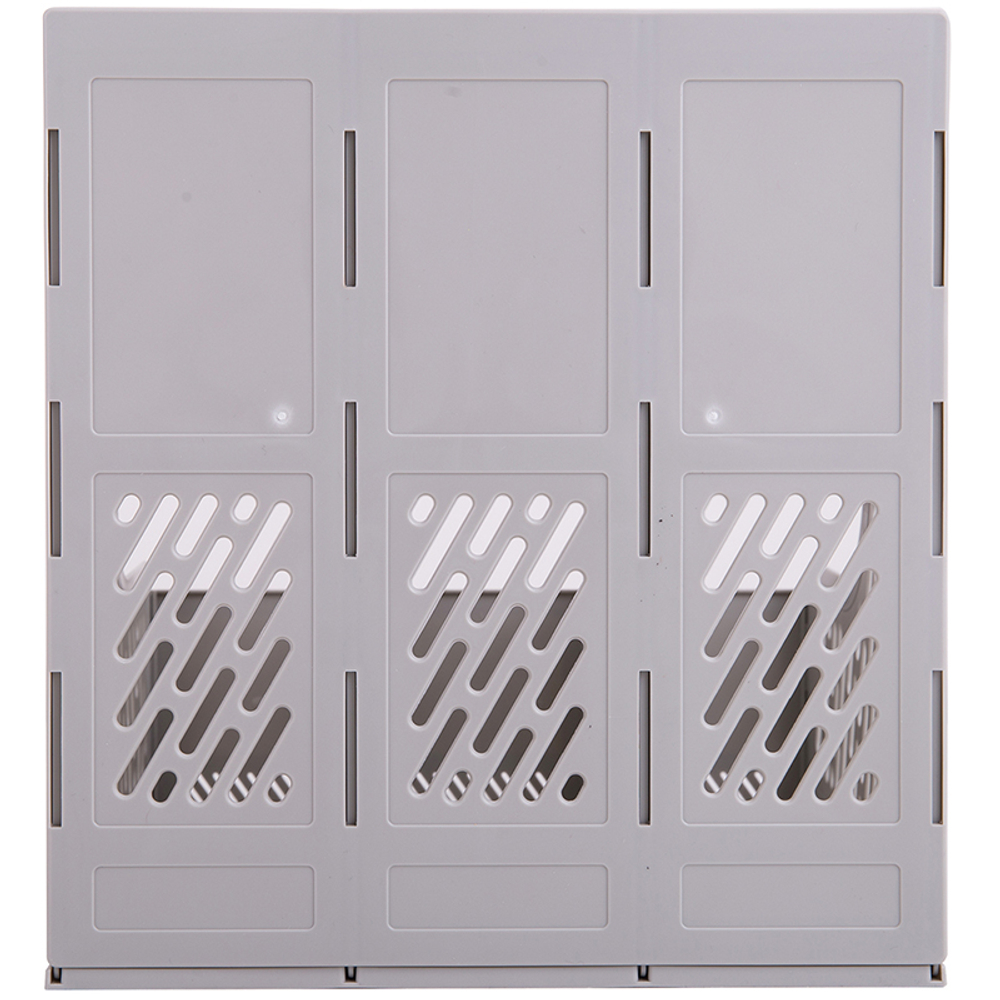 Лоток вертикальный DELI, 3 отделения, серый