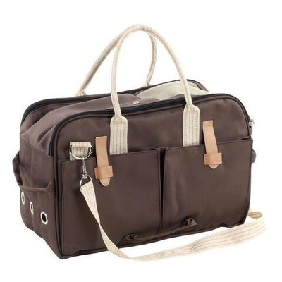 Сумка-переноска 45 х 21 х 30 см, нейлон, тёмно-коричневый, Flamingo