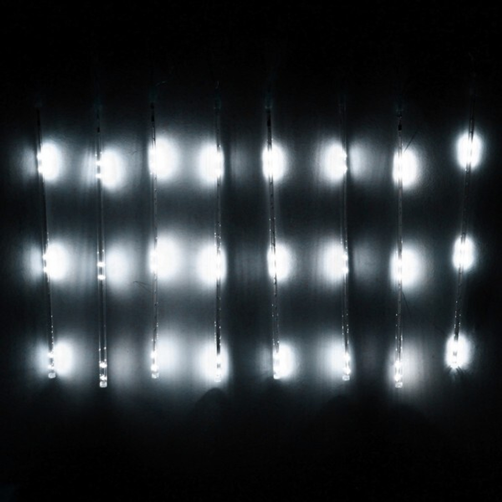 Гирлянда светодиодная 2,0 м*50 см 36 ламп LED «Тающая сосулька», Белый (8 трубок), 18 режимов