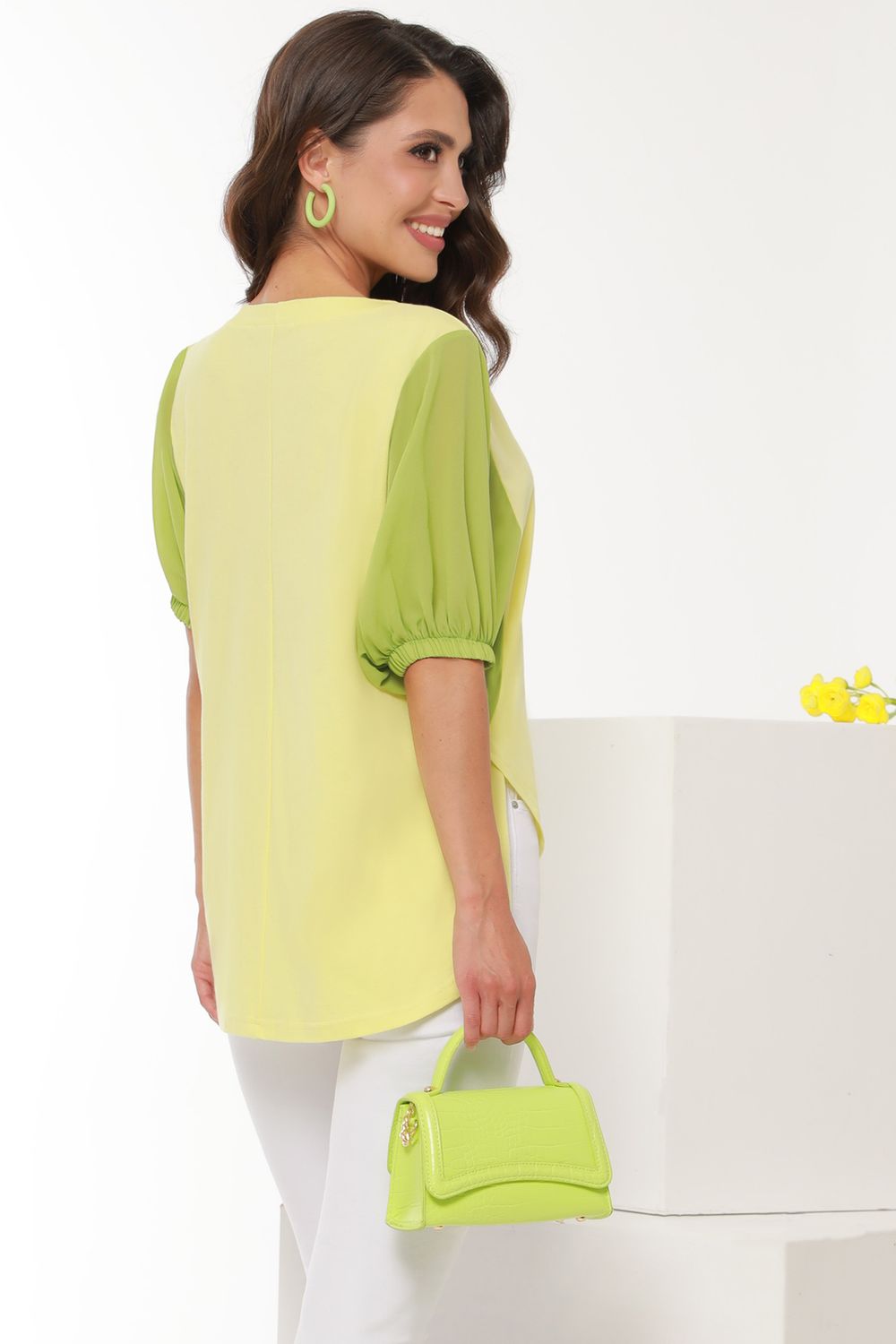 Блузка зеленая летучая мышь DStrend (Акция)