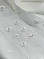 Тесьма с кнопками белая широкая