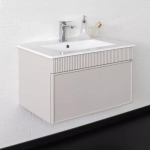 Тумба-умывальник для ванной Comforty Мадрид-70 серый шёлк с раковиной Comforty 70E